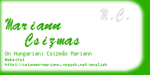mariann csizmas business card